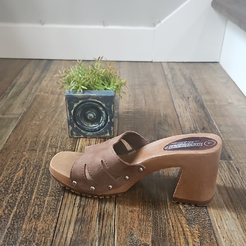 The Leather Co. Brown Suede Women's Mules Made‎ In Italy - Picture 8 of 9